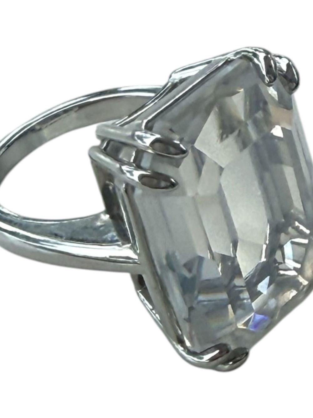 Swarovski size 6 Clear Emerald-Cut Cocktail Ring - Women Jewelry - Picture 3 of 7